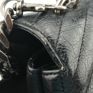 Pre-owned Yves Saint Laurent COLLEGE Black Leather 392738 shoulderbag | stylenewstar