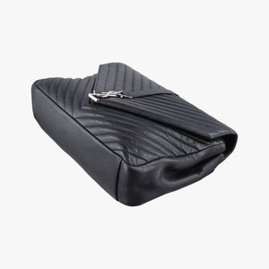 Pre-owned Yves Saint Laurent COLLEGE Black Leather 392738 shoulderbag | stylenewstar