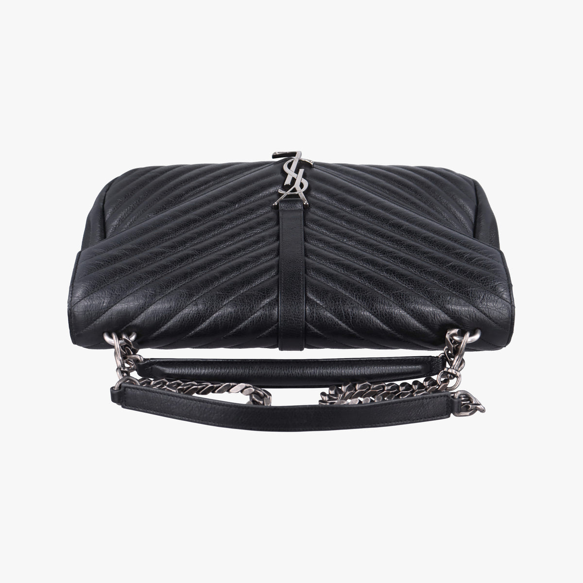 Pre-owned Yves Saint Laurent COLLEGE Black Leather 392738 shoulderbag | stylenewstar