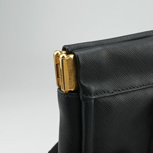 Pre-owned Prada Double Handle Tote Black SAFFIANO Leather BN2186 handbag | stylenewstar