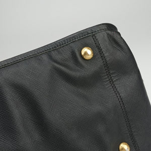 Pre-owned Prada Double Handle Tote Black SAFFIANO Leather BN2186 handbag | stylenewstar