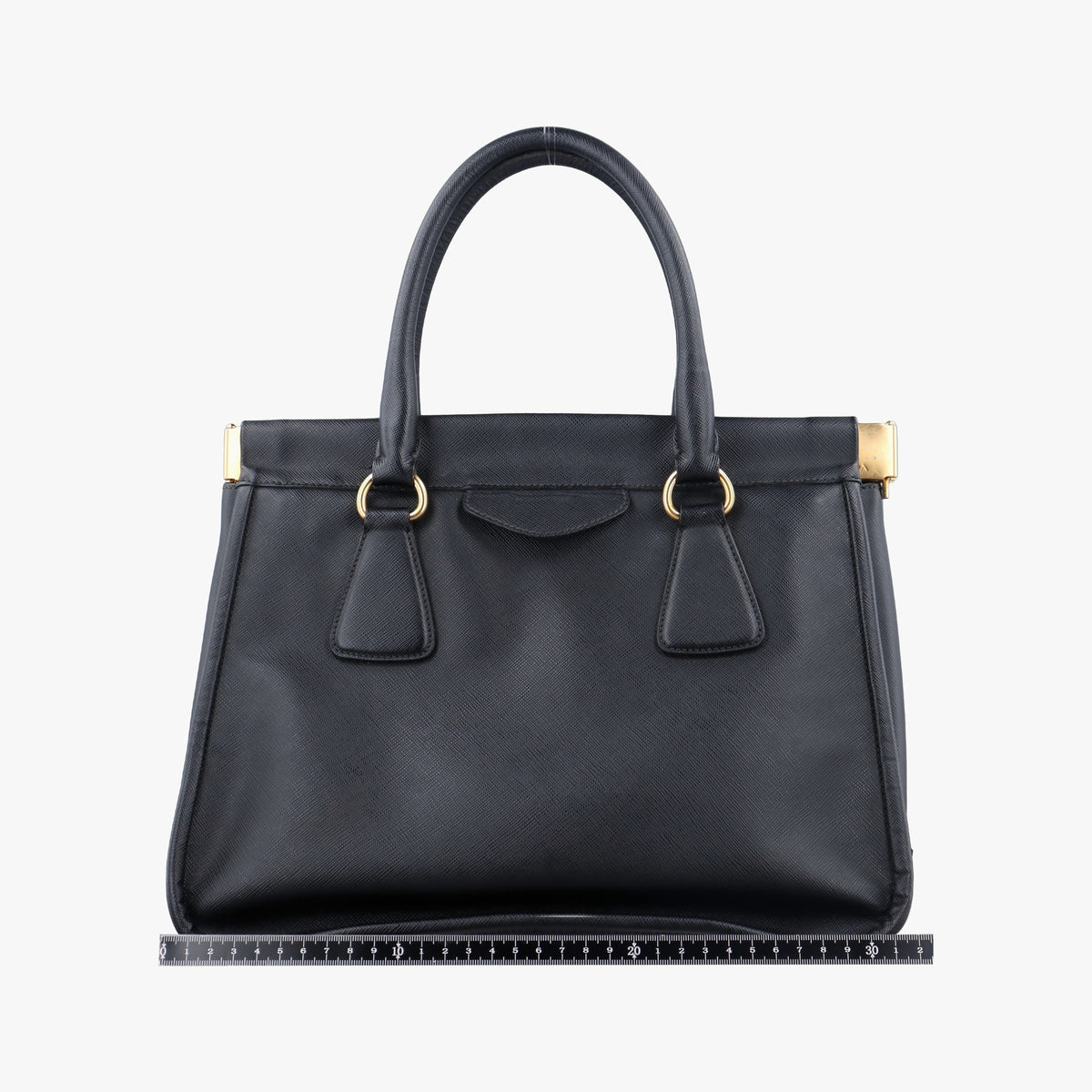 Pre-owned Prada Double Handle Tote Black SAFFIANO Leather BN2186 handbag | stylenewstar