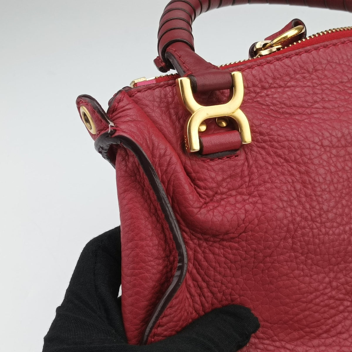 Pre-owned Chloe Mercy Red Leather  shoulderbag | stylenewstar
