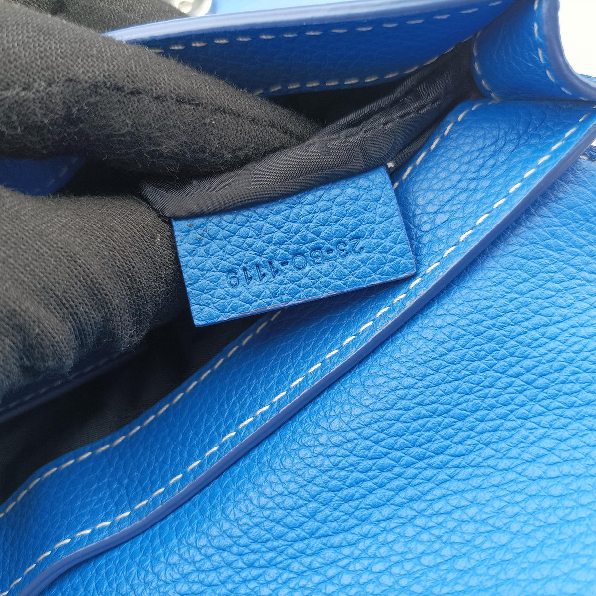 Pre-owned Christian Dior Saddle Blue × Gray leather  bum bag/waist bag | stylenewstar