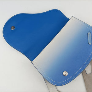 Pre-owned Christian Dior Saddle Blue × Gray leather  bum bag/waist bag | stylenewstar