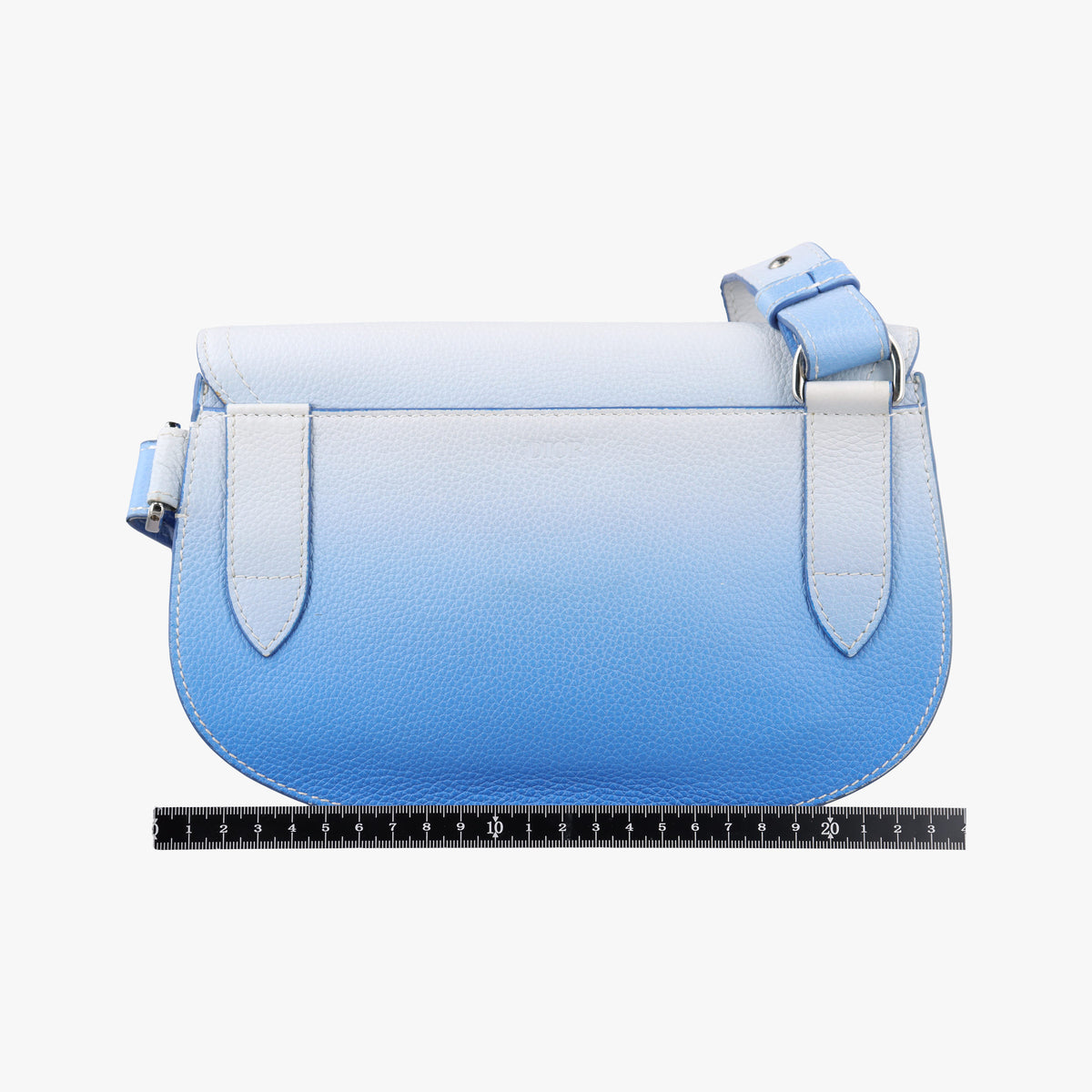 Pre-owned Christian Dior Saddle Blue × Gray leather  bum bag/waist bag | stylenewstar