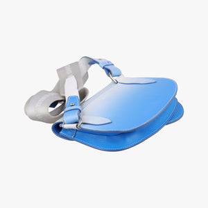 Pre-owned Christian Dior Saddle Blue × Gray leather  bum bag/waist bag | stylenewstar