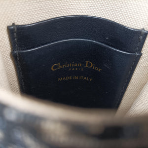 Secondhand Christian Dior Saddle Phone holder Navy jacquard×Leather  shoulderbag | stylenewstar