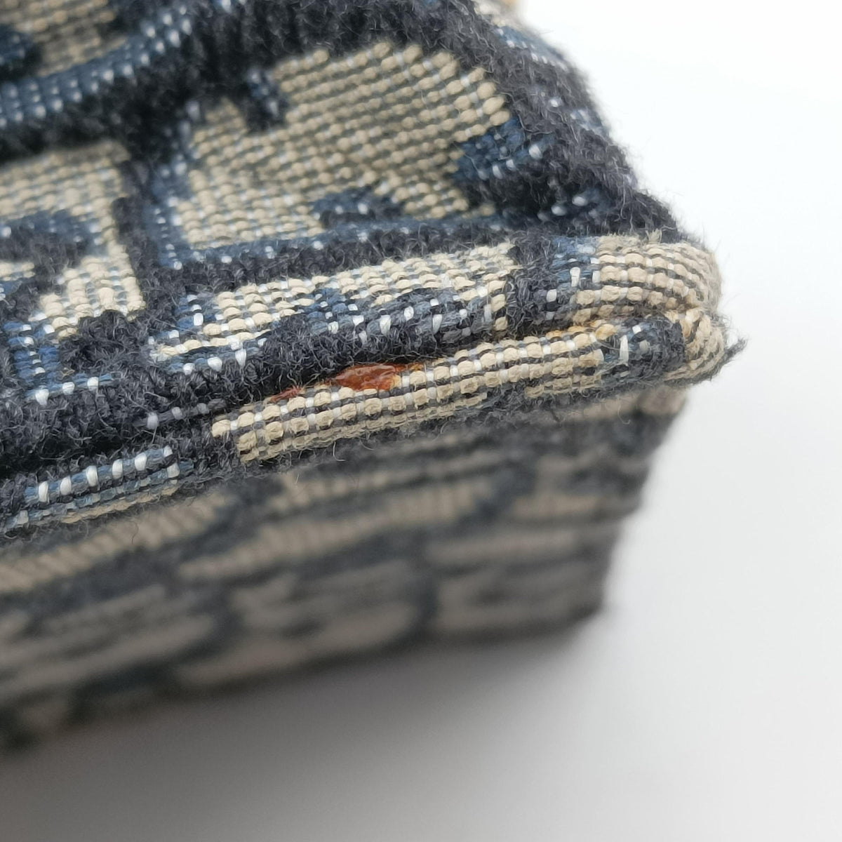 Secondhand Christian Dior Saddle Phone holder Navy jacquard×Leather  shoulderbag | stylenewstar