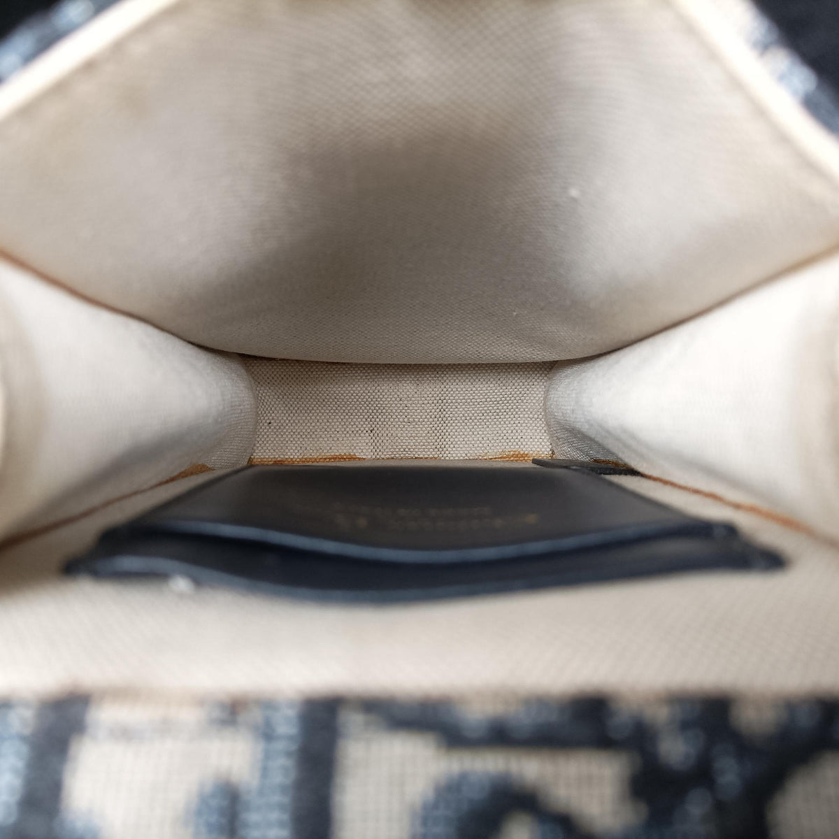 Secondhand Christian Dior Saddle Phone holder Navy jacquard×Leather  shoulderbag | stylenewstar