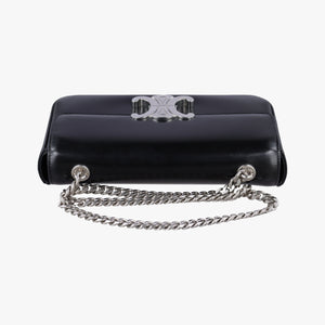 Secondhand Celine Claude Triomphe Chain Black Leather  shoulderbag | stylenewstar