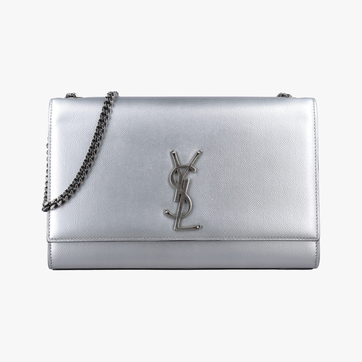 Vintage Yves Saint Laurent KATE Silver Leather 364021 shoulderbag | stylenewstar