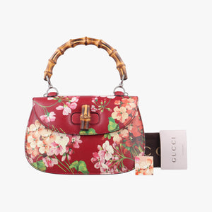 Pre-owned Gucci Bamboo Red×multicolor Leather 409398 handbag | stylenewstar