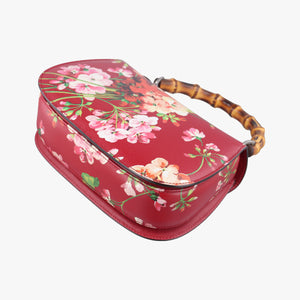 Pre-owned Gucci Bamboo Red×multicolor Leather 409398 handbag | stylenewstar