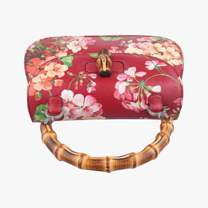 Pre-owned Gucci Bamboo Red×multicolor Leather 409398 handbag | stylenewstar