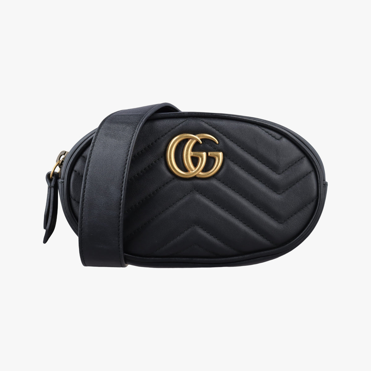 Secondhand Gucci GG Marmont Black Leather 476434 bum bag/waist bag | stylenewstar