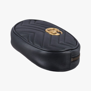 Secondhand Gucci GG Marmont Black Leather 476434 bum bag/waist bag | stylenewstar