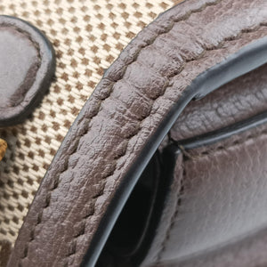 Pre-owned Gucci Jumbo GG Bamboo Beige x Brown canvas×leather 686864 shoulderbag | stylenewstar
