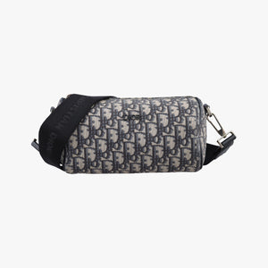 Pre-owned Christian Dior Oblique roller Navy Jacquard  shoulderbag | stylenewstar