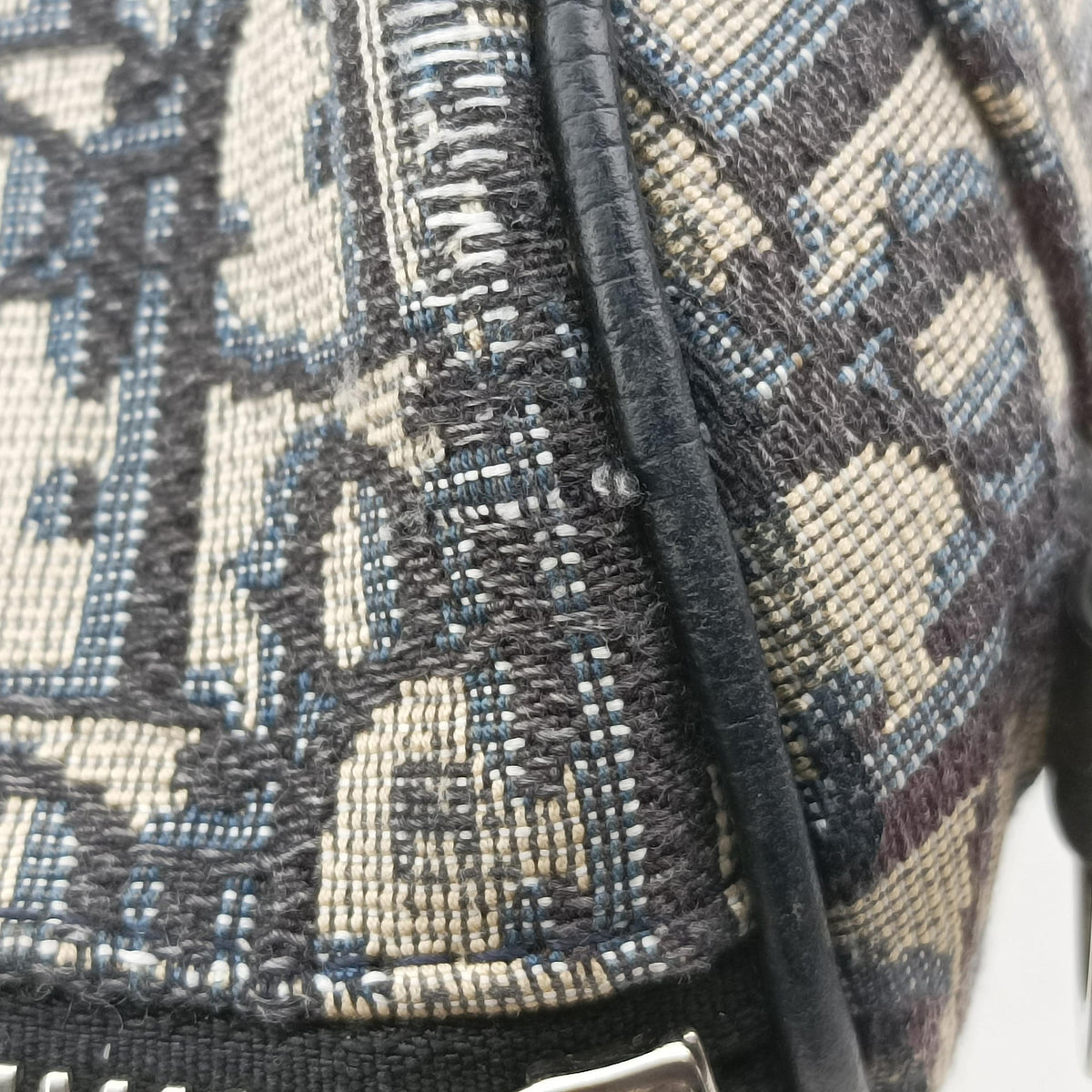 Pre-owned Christian Dior Oblique roller Navy Jacquard  shoulderbag | stylenewstar