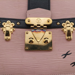 Vintage Louis Vuitton Trunk clutch Pink×Black Leather×Epi M53191 shoulderbag | stylenewstar