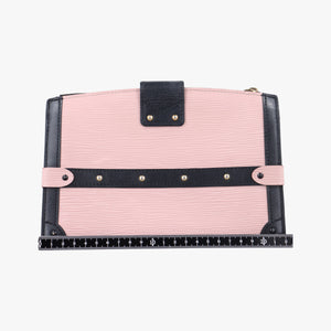 Vintage Louis Vuitton Trunk clutch Pink×Black Leather×Epi M53191 shoulderbag | stylenewstar