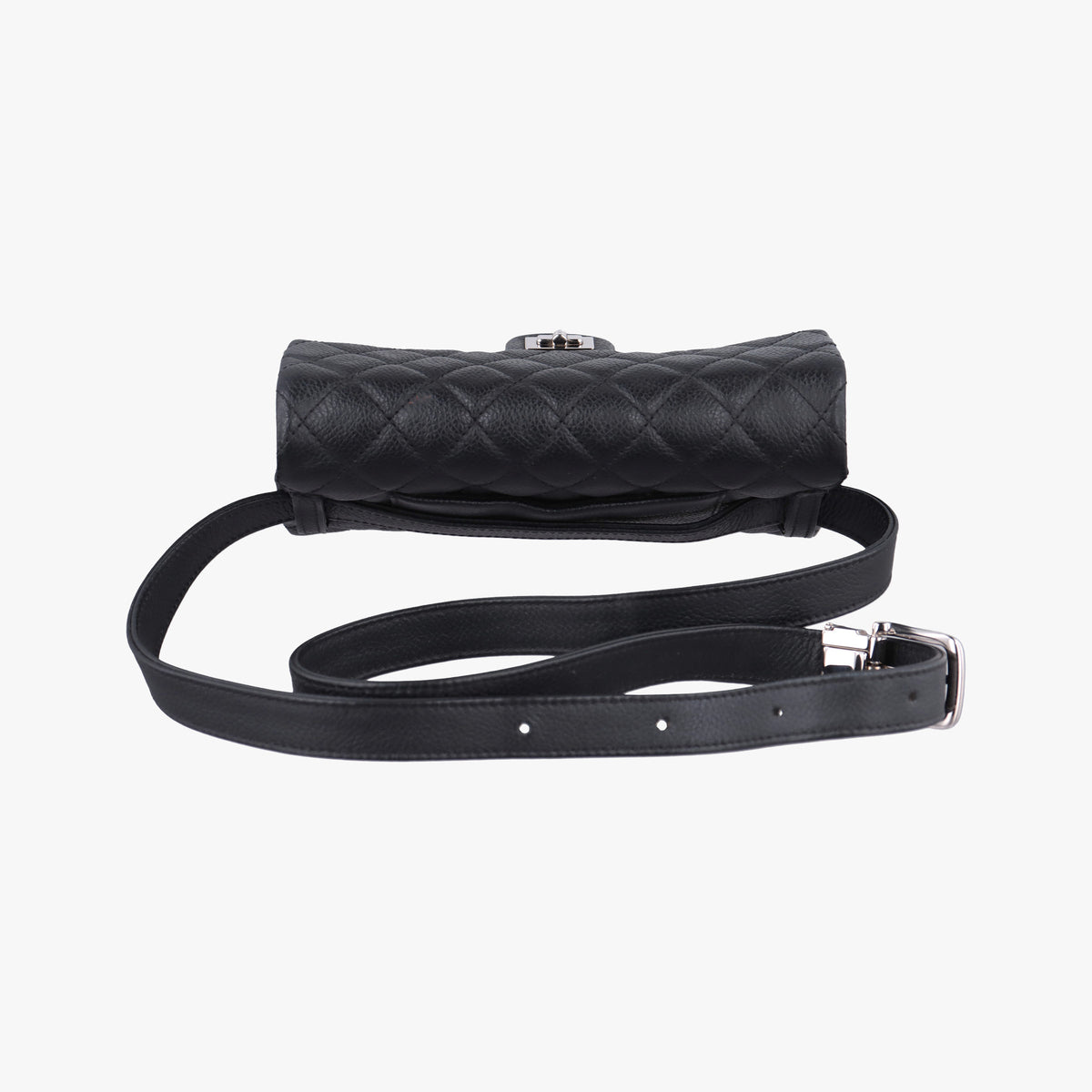 Secondhand Chanel Matelasse 2.55 Black pebbled U48753 bum bag/waist bag | stylenewstar