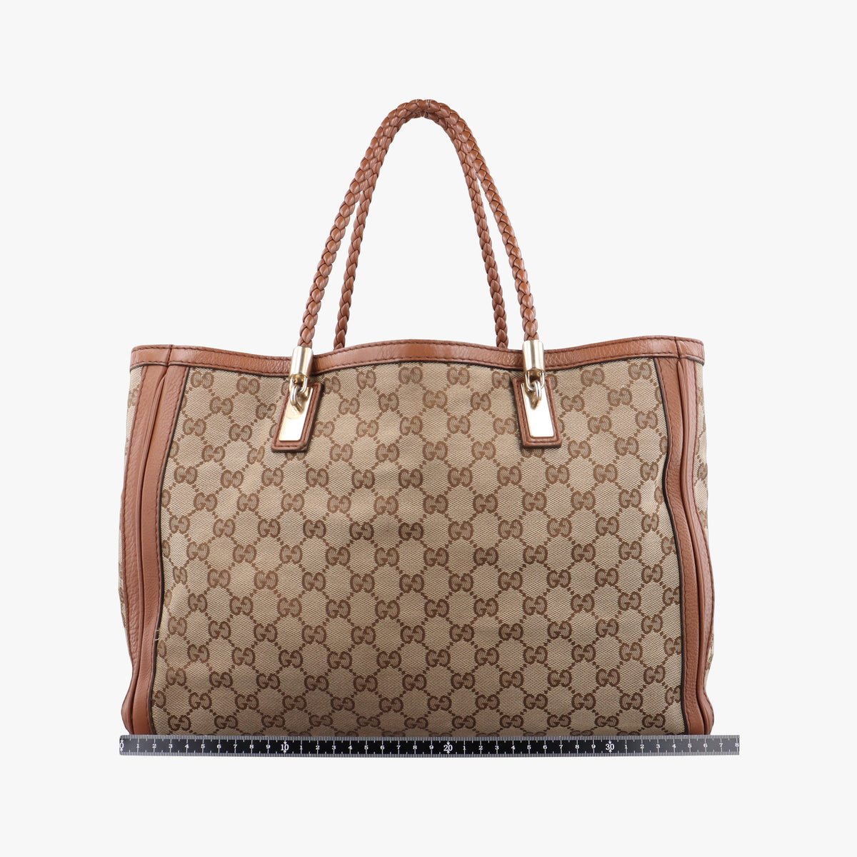 Pre-owned Gucci Bella Bamboo Tassel fringe Beige xBrown canvas×leather 269945 handbag | stylenewstar