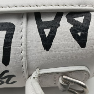 Pre-owned Balenciaga Hourglass Graffiti White×Black Leather  shoulderbag | stylenewstar