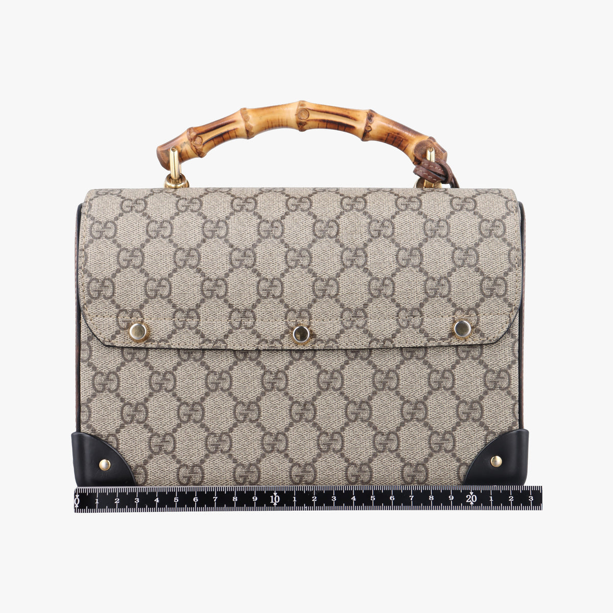 Pre-owned Gucci GG Supreme Bamboo Padlock Beige×Black×Brown PVC coated canvas×leather 603221 shoulderbag | stylenewstar