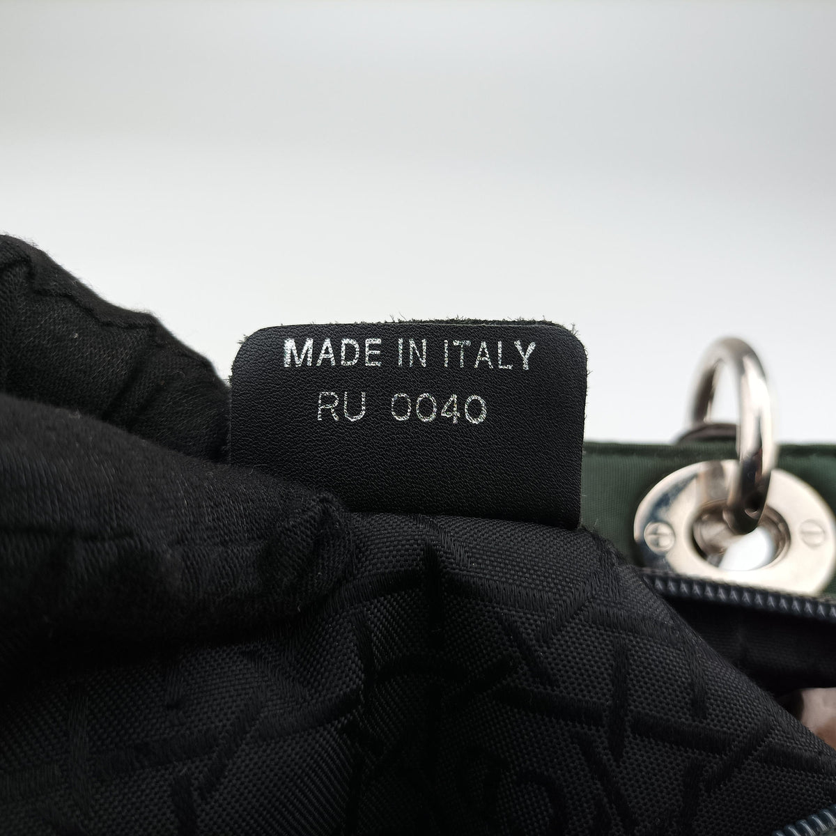 Secondhand Christian Dior Lady Dior Green Nylon×Patent  handbag | stylenewstar