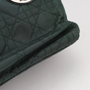 Secondhand Christian Dior Lady Dior Green Nylon×Patent  handbag | stylenewstar
