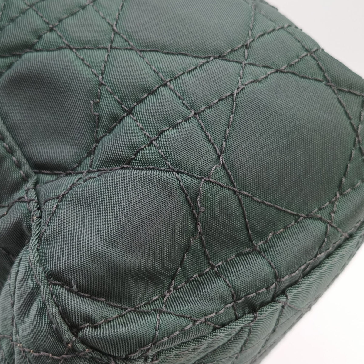 Secondhand Christian Dior Lady Dior Green Nylon×Patent  handbag | stylenewstar