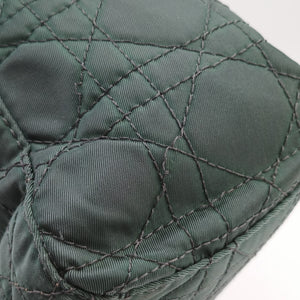 Secondhand Christian Dior Lady Dior Green Nylon×Patent  handbag | stylenewstar
