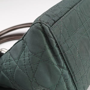 Secondhand Christian Dior Lady Dior Green Nylon×Patent  handbag | stylenewstar