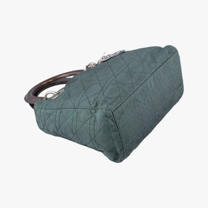 Secondhand Christian Dior Lady Dior Green Nylon×Patent  handbag | stylenewstar