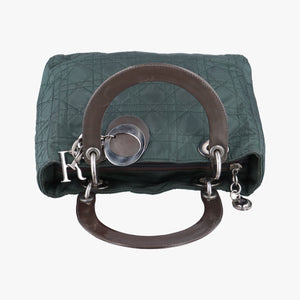 Secondhand Christian Dior Lady Dior Green Nylon×Patent  handbag | stylenewstar