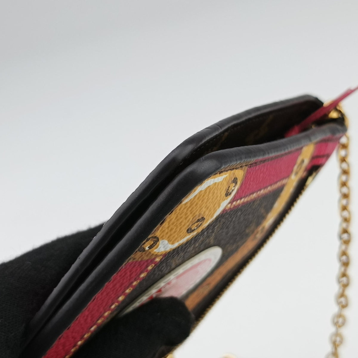 Pre-owned Louis Vuitton Pochette Weekend brown×Fuchsia Pink Monogram Canvas M62456 shoulderbag | stylenewstar