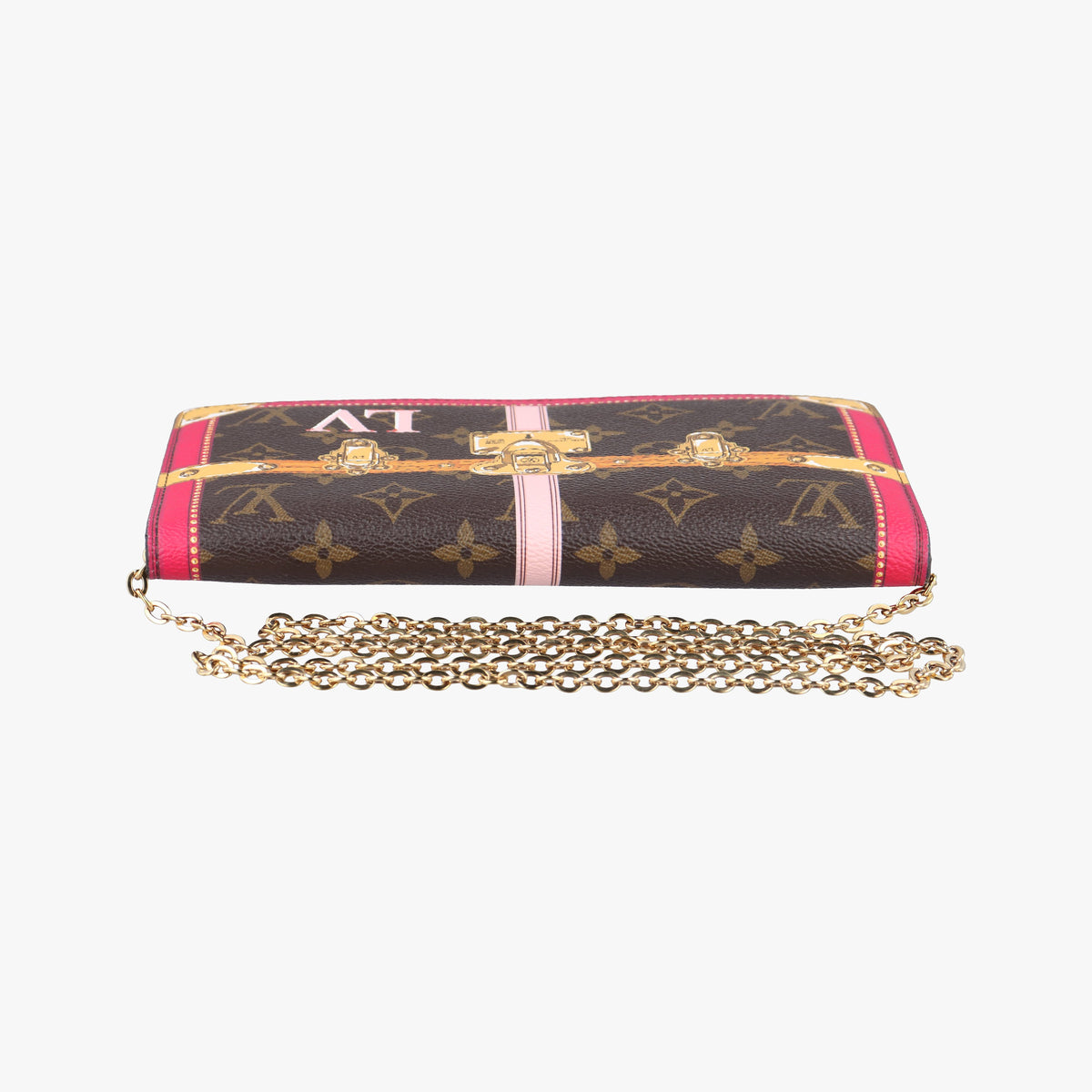 Pre-owned Louis Vuitton Pochette Weekend brown×Fuchsia Pink Monogram Canvas M62456 shoulderbag | stylenewstar