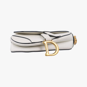 Pre-owned Christian Dior Saddle White Leather  handbag | stylenewstar