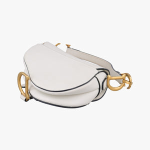 Pre-owned Christian Dior Saddle White Leather  handbag | stylenewstar
