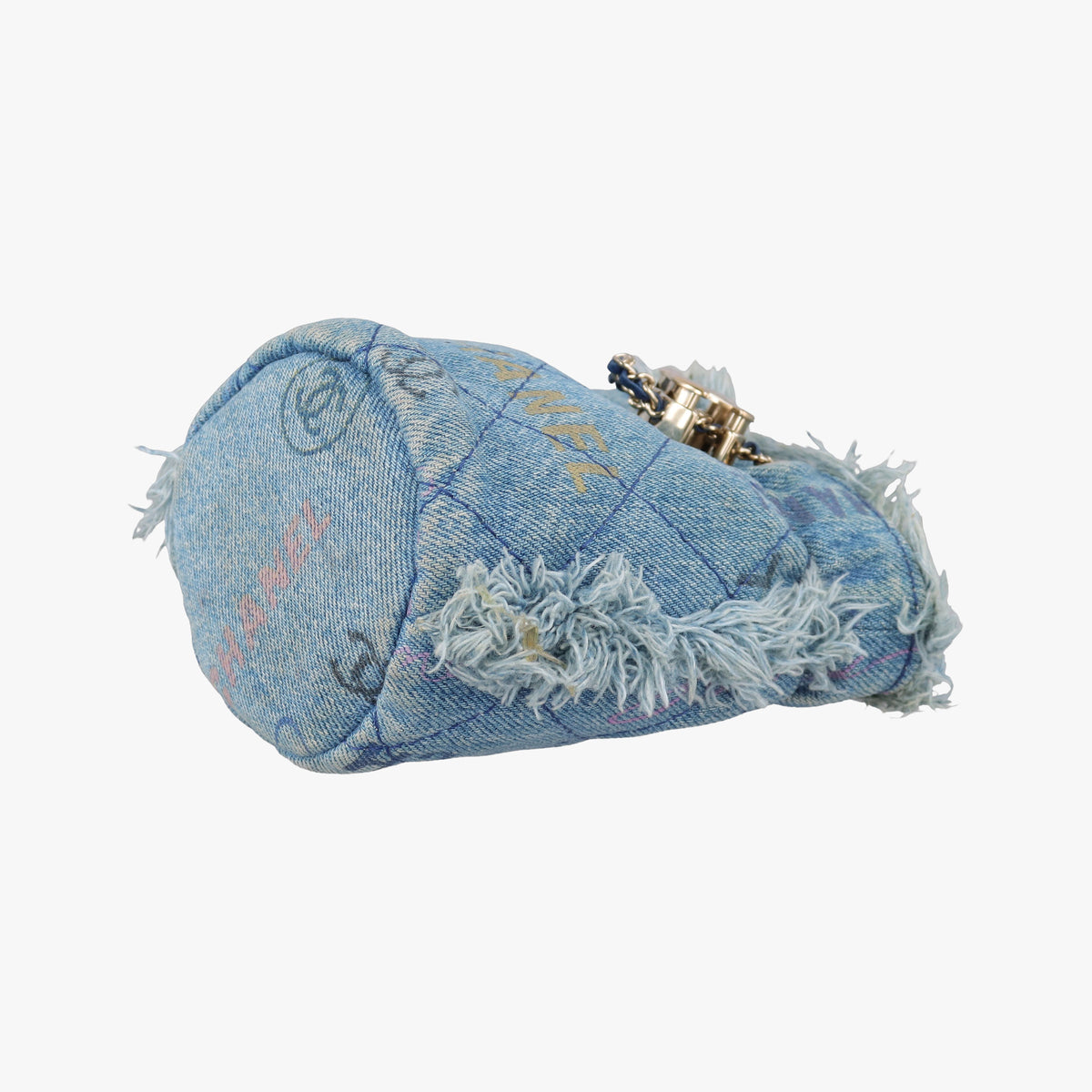 Vintage Chanel Matelasse Mini Bucket Blue Denim AP2603 shoulderbag | stylenewstar