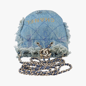 Vintage Chanel Matelasse Mini Bucket Blue Denim AP2603 shoulderbag | stylenewstar