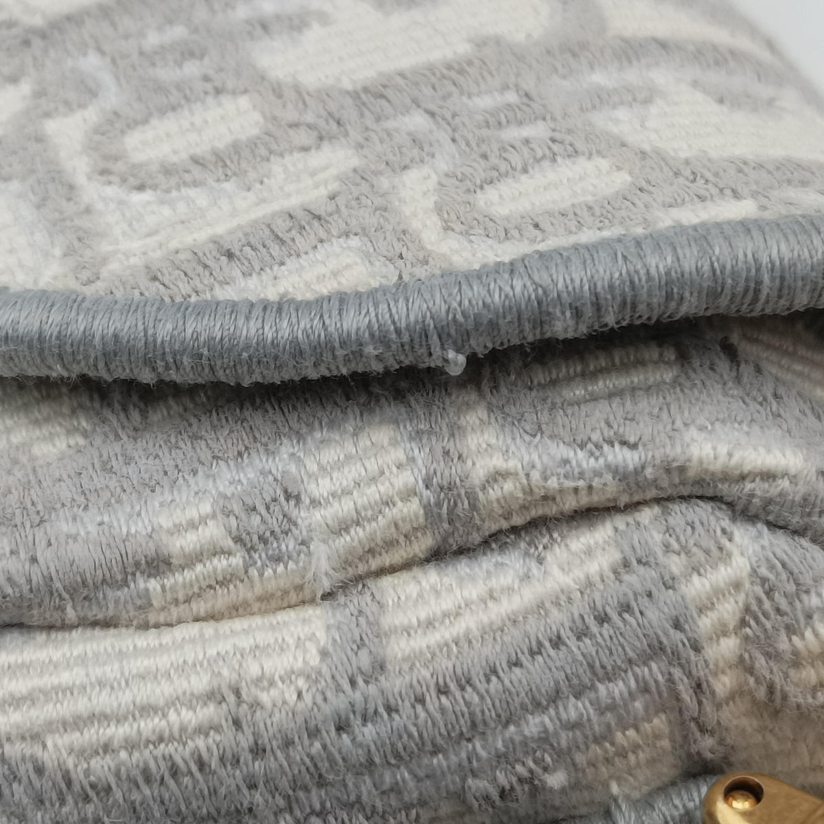 Pre-owned Christian Dior Saddle Grey Jacquard  handbag | stylenewstar