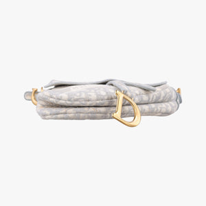 Pre-owned Christian Dior Saddle Grey Jacquard  handbag | stylenewstar