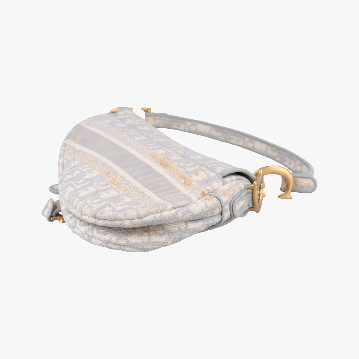 Pre-owned Christian Dior Saddle Grey Jacquard  handbag | stylenewstar
