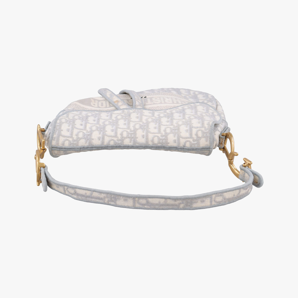 Pre-owned Christian Dior Saddle Grey Jacquard  handbag | stylenewstar