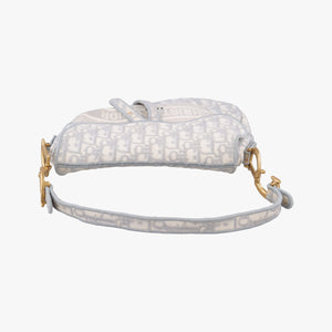 Pre-owned Christian Dior Saddle Grey Jacquard  handbag | stylenewstar