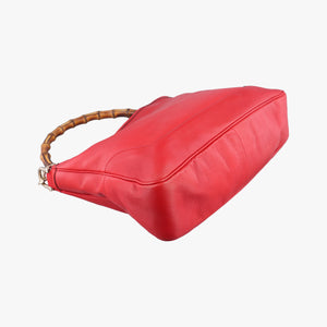 Vintage Gucci Bamboo Red Leather 282315 shoulderbag | stylenewstar