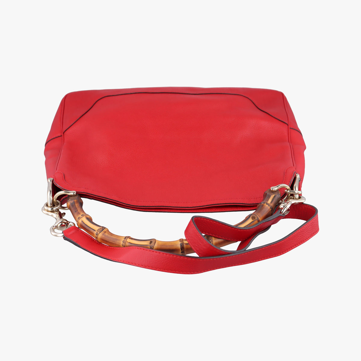 Vintage Gucci Bamboo Red Leather 282315 shoulderbag | stylenewstar